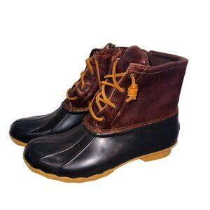 Sperry Top-Sider Women's Saltwater Boot Tan/Dark Brown Leather Size 8 Outdoors